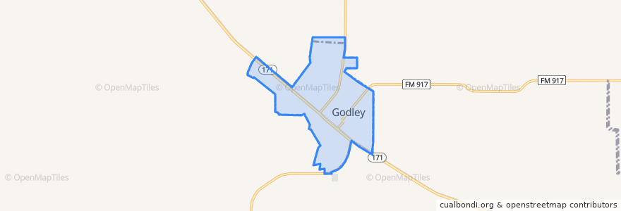 Mapa de ubicacion de Godley.