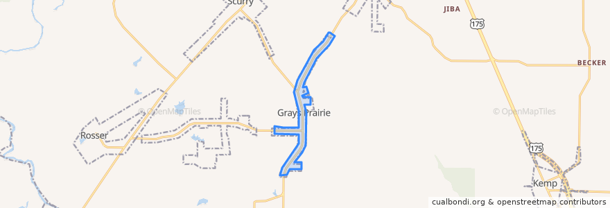 Mapa de ubicacion de Grays Prairie.