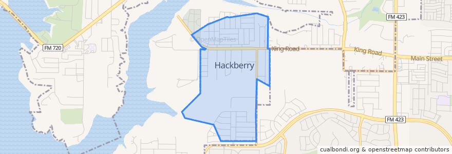 Mapa de ubicacion de Hackberry.