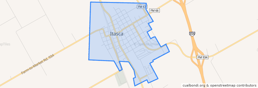 Mapa de ubicacion de Itasca.