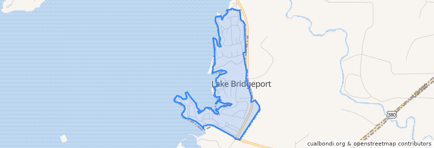 Mapa de ubicacion de Lake Bridgeport.