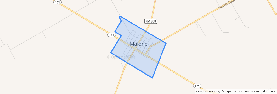 Mapa de ubicacion de Malone.