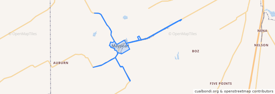Mapa de ubicacion de Maypearl.