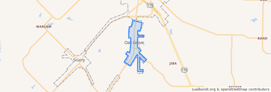 Mapa de ubicacion de Oak Grove.