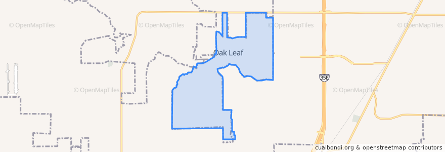 Mapa de ubicacion de Oak Leaf.