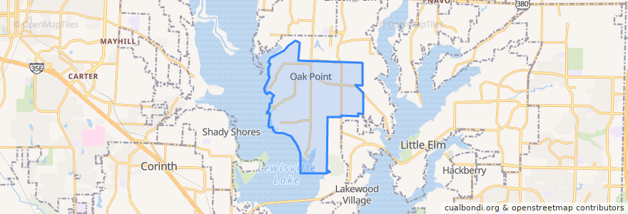 Mapa de ubicacion de Oak Point.