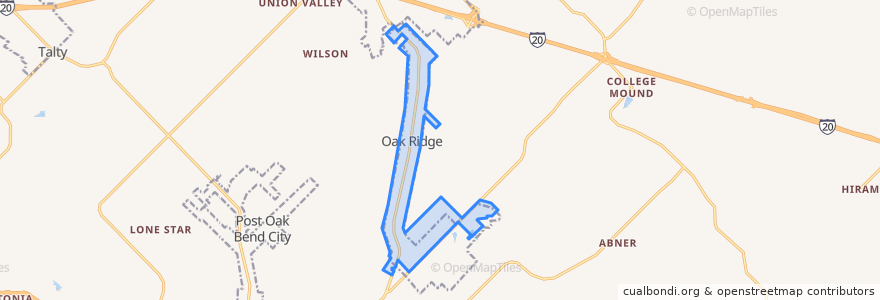 Mapa de ubicacion de Oak Ridge.