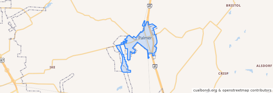 Mapa de ubicacion de Palmer.