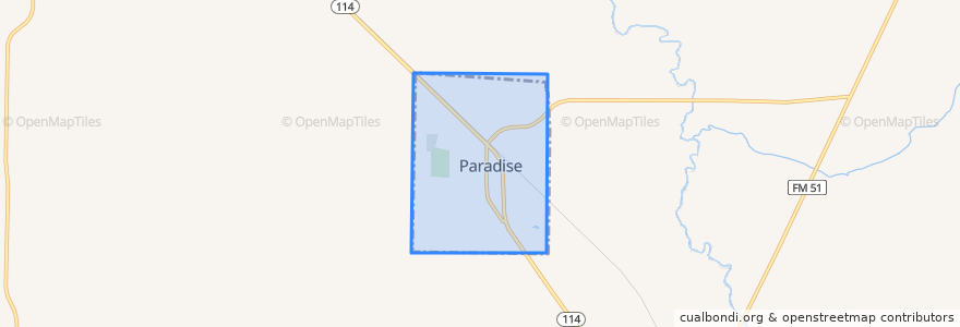 Mapa de ubicacion de Paradise.