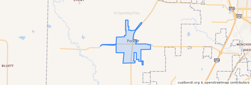 Mapa de ubicacion de Ponder.