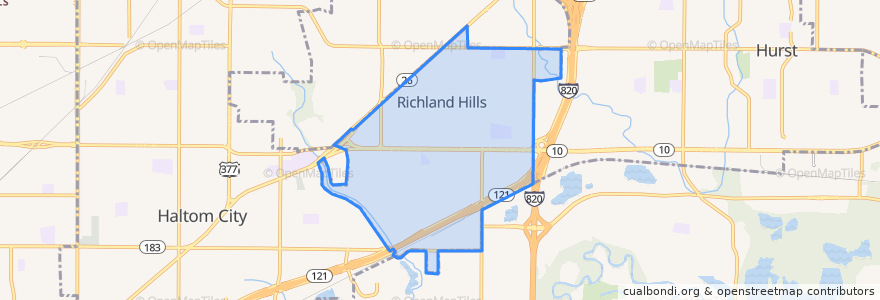 Mapa de ubicacion de Richland Hills.