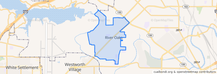 Mapa de ubicacion de River Oaks.