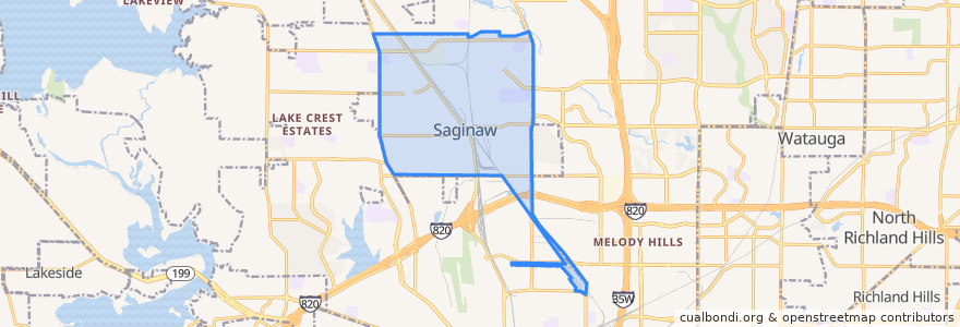 Mapa de ubicacion de Saginaw.