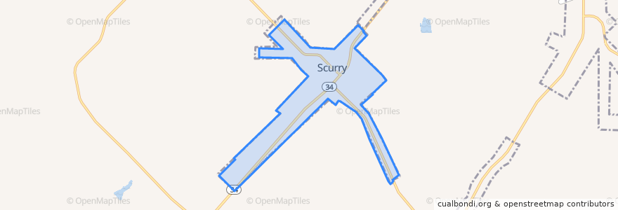 Mapa de ubicacion de Scurry.
