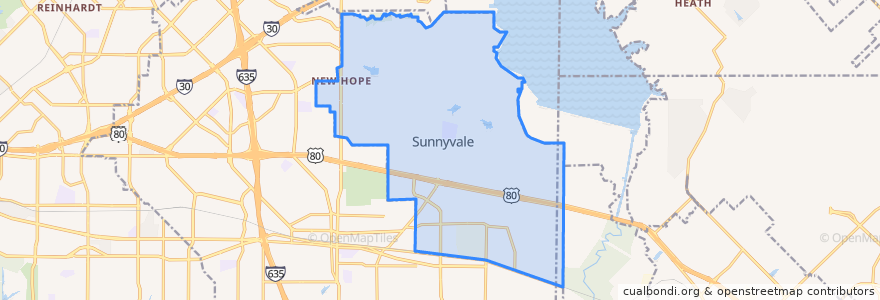 Mapa de ubicacion de Sunnyvale.