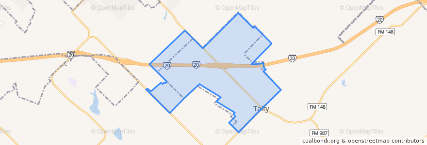 Mapa de ubicacion de Talty.