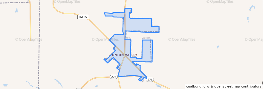 Mapa de ubicacion de يونيون فالي، تكساس.