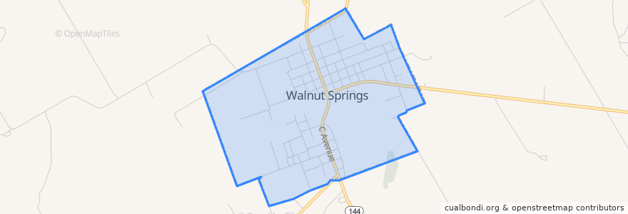 Mapa de ubicacion de Walnut Springs.