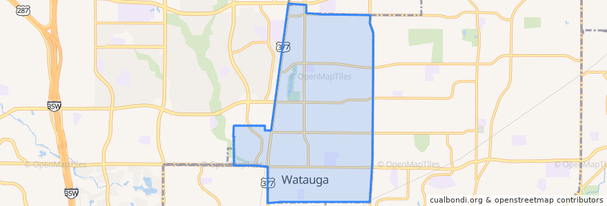 Mapa de ubicacion de Watauga.