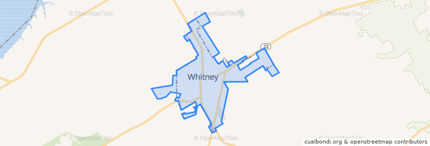 Mapa de ubicacion de Whitney.
