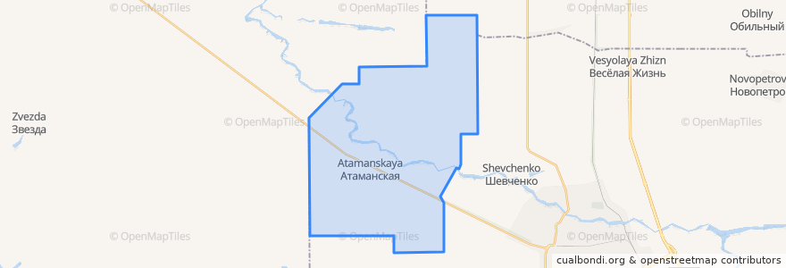 Mapa de ubicacion de Атаманское сельское поселение.