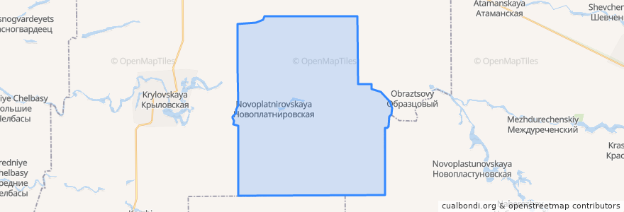 Mapa de ubicacion de Новоплатнировское сельское поселение.