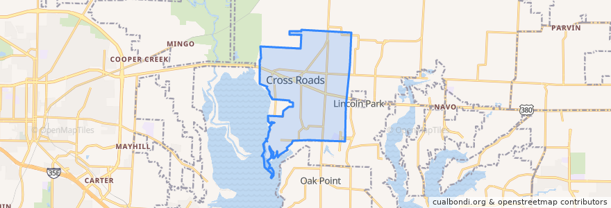 Mapa de ubicacion de Cross Roads.