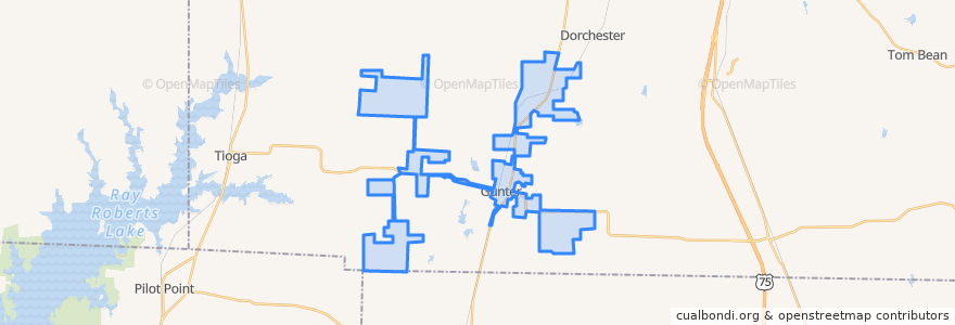 Mapa de ubicacion de Gunter.