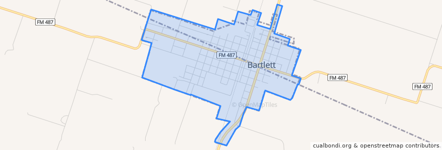 Mapa de ubicacion de Bartlett.