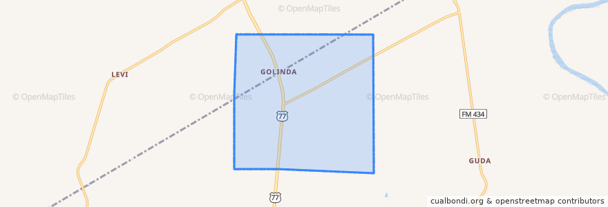 Mapa de ubicacion de Golinda.