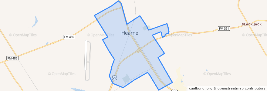 Mapa de ubicacion de Hearne.