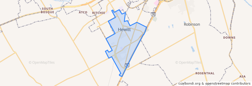 Mapa de ubicacion de Hewitt.