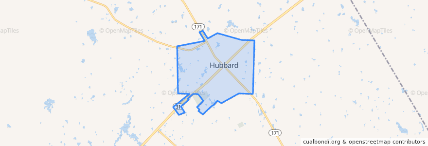 Mapa de ubicacion de Hubbard.