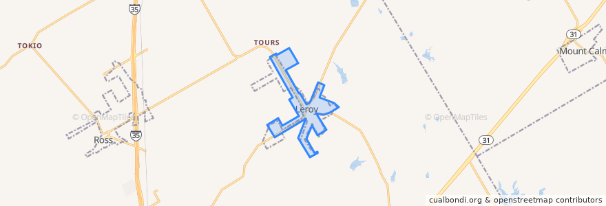 Mapa de ubicacion de Leroy.