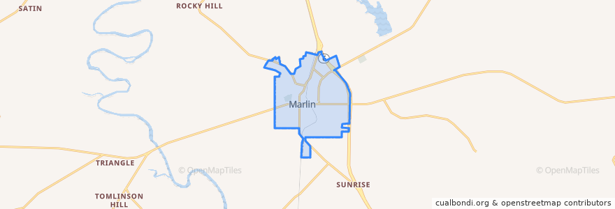 Mapa de ubicacion de Marlin.