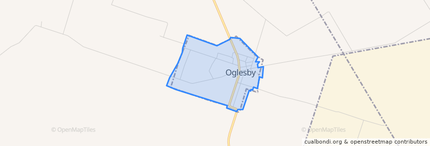 Mapa de ubicacion de Oglesby.