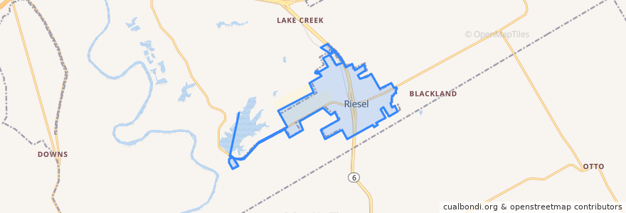 Mapa de ubicacion de Riesel.