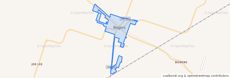 Mapa de ubicacion de Rogers.