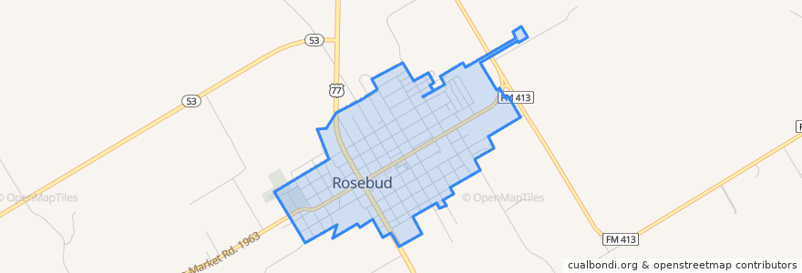 Mapa de ubicacion de Rosebud.