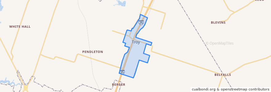 Mapa de ubicacion de Troy.