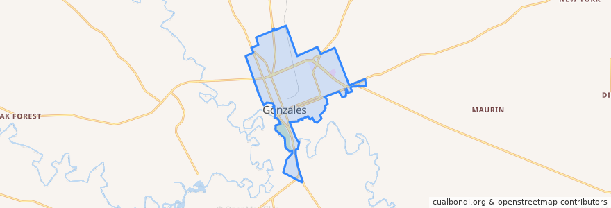 Mapa de ubicacion de Gonzales.