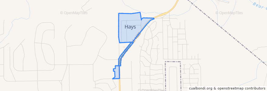 Mapa de ubicacion de Hays.