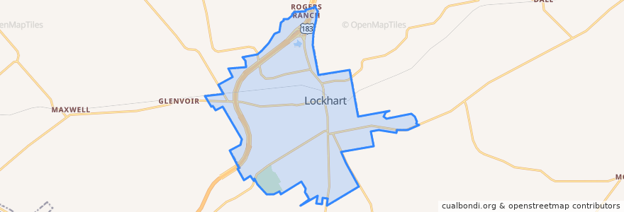 Mapa de ubicacion de Lockhart.