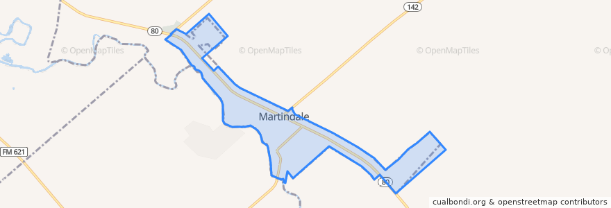 Mapa de ubicacion de Martindale.