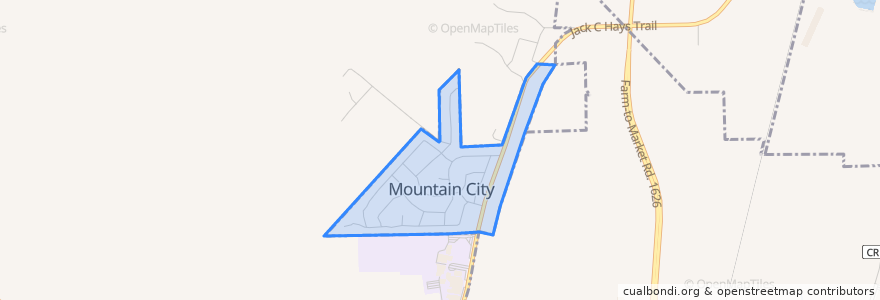 Mapa de ubicacion de Mountain City.