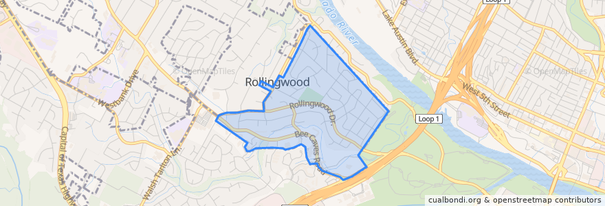 Mapa de ubicacion de Rollingwood.