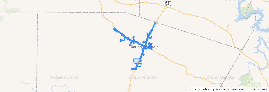 Mapa de ubicacion de Round Mountain.