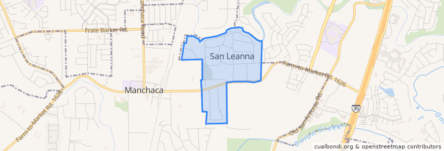 Mapa de ubicacion de San Leanna.