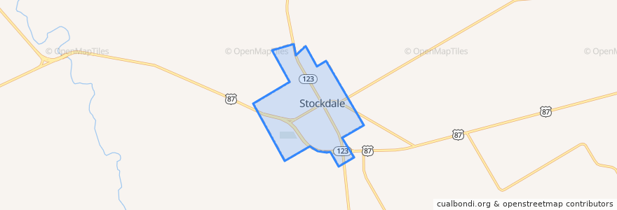 Mapa de ubicacion de Stockdale.