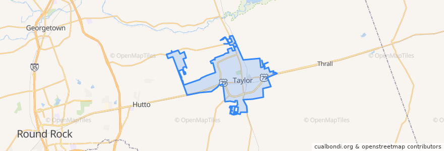 Mapa de ubicacion de Taylor.